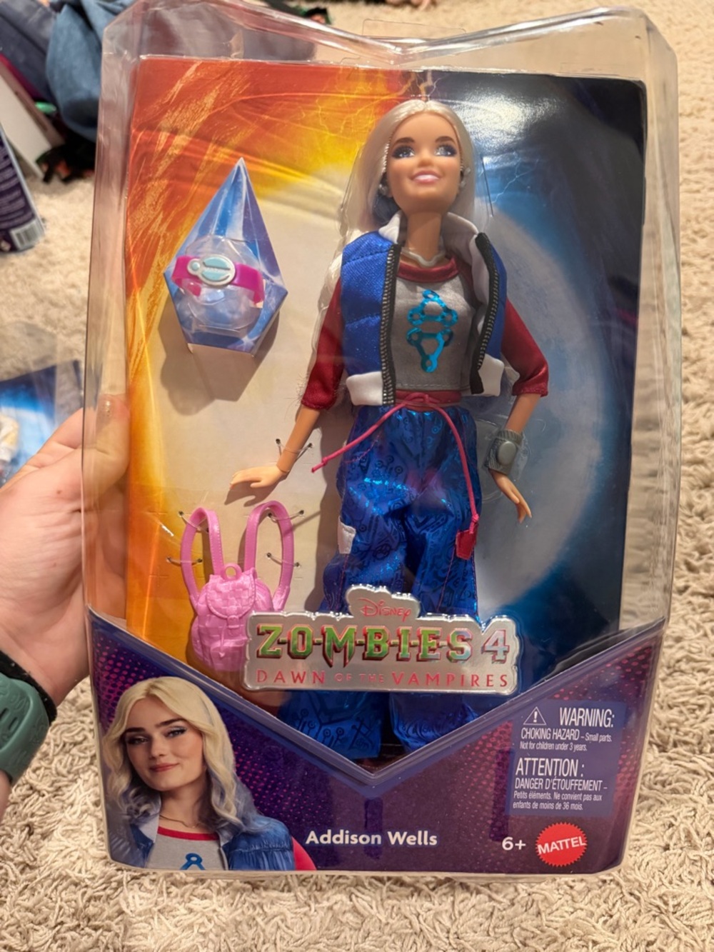 Mattel ZOMBIES 4 Addison Wells Doll - Blue, Red & Pink Outfit